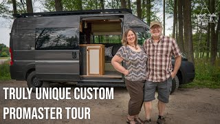 This Couple DIY Built their DREAM Van for Full time Van living  Dodge Promaster tour [upl. by Alidus]