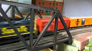 Athearn Santa Fe EMD GP 35 pulling a freight train [upl. by Evvie]