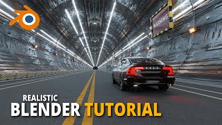 How to Model Texture amp Light a Realistic Tunnel for Car Animations in Blender [upl. by Aillil]