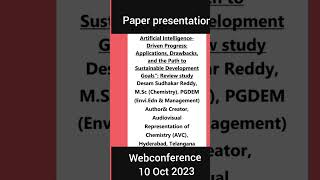 4Best papers accepted for presentation webconference10 Oct 2023 conference [upl. by Green]