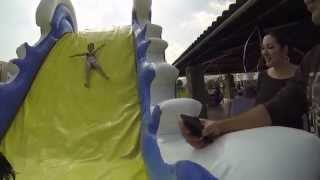 Girl Scares to Death Huge Water Slide Gopro Caption [upl. by Steere]