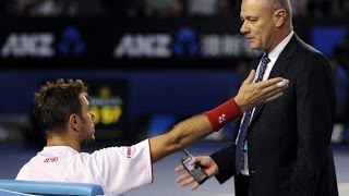 Stanislas Wawrinka FURIOUS amp MAD over Medical TimeOut  Australian Open 2014 Finals [upl. by Boehike]