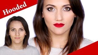 HOODED DEEP SET Hazel Eyes makeup tutorial for a NIGHT OUT [upl. by Ecertap]