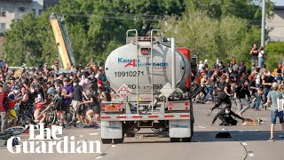 Truck drives into protesters on Minneapolis highway [upl. by Paik857]