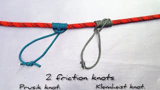 2 Useful Rope Grabbing Friction Knot prusik klemhiest knots [upl. by Nelehyram]