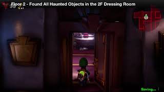 Luigis Mansion 3  Floor 2 Achievement  Found all haunted objects in the 2F dressing room [upl. by Kyne]