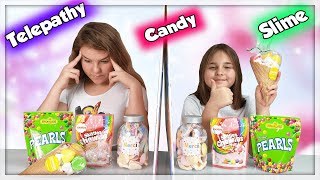 TWIN TELEPATHY CANDY FLOAM SLIME CHALLENGE [upl. by Airasor]