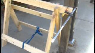 DIY Sawhorse holding up a pergola post [upl. by Hairu]