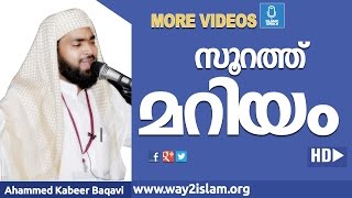 മറിയം ബീവി  Ahammed Kabeer Baqavi [upl. by Kcirdderf486]