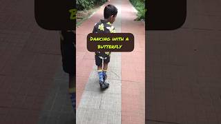 DANCING WITH A BUTTERFLY 🦋🦋 shorts ytshort butterfly mustwatch reyanshvlog [upl. by Aceber159]