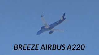 Breeze Airways Airbus A220300 N211BZ climbout from BDLKBDL Bradley Intl RWY 24 [upl. by Dudden]