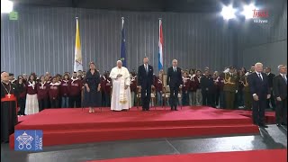 Podróż Apostolska Ojca Świętego Franciszka do Luksemburga Ceremonia powitalna [upl. by Rik]