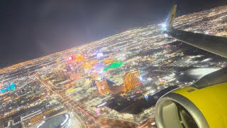 Spirit Airbus A320 Gorgeous Night Takeoff Las Vegas Harry Reid Intl KLAS [upl. by Jemine]