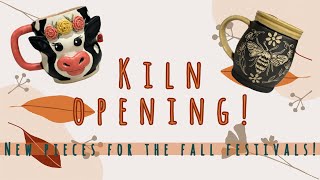 Last glaze kiln opening before tomorrows pumpkin festival pottery ceramic handmadepottery art [upl. by Neit]