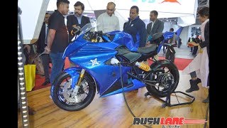 EMFLUX One Electric Sportsbike  2018 Auto Expo LIVE [upl. by Grigson]