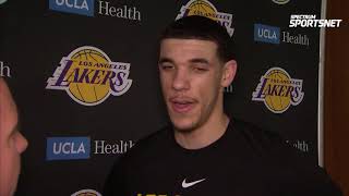 Lonzo Ball Pregame Interview  LA Lakers vs Mavericks [upl. by Enneyehc637]