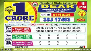 Dear godavari tuesday weekly lottery 100 PM 01102024 Dear goverment lotteires live draw results [upl. by Celinda]