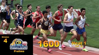 2023 TF  CIFss Prelims D4  1600 Boys Heat 1 [upl. by Osithe]