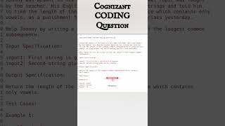 Cognizant Previous Year Coding Questions Cognizant GenC coding [upl. by Primaveria]