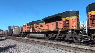 BNSF 9075 Leads WB Cargill Feed Train Olathe KS 83124 [upl. by Job994]