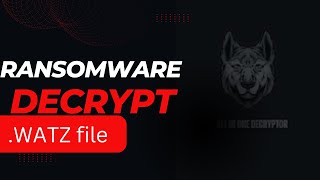 Watz File Virus Ransomware Watz  Removal and Decrypt Watz Files [upl. by Rahas]