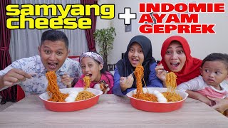 Drama Samyang Cheese  Indomie Geprek Mukbang Challenge [upl. by Nhguahs568]