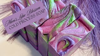 Moms Lilac Blossom Cold Process Soap Remake  Hanger Swirl [upl. by Irena513]