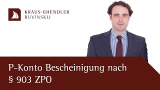 PKonto Bescheinigung nach § 903 ZPO Das müssen Sie wissen [upl. by Zehc]