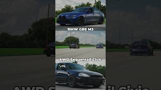 BMW G80 M3 vs AWD Civic Sequential [upl. by Euqinemod]