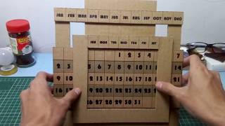 Cara Membuat Kalender Sendiri Dari Kardus   Cardboard Perpetual Calendar [upl. by Eissirc]