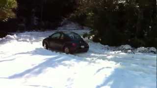 Lifted 98 VW New Beetle TDI in the snow offroad winter fun [upl. by Nasaj12]