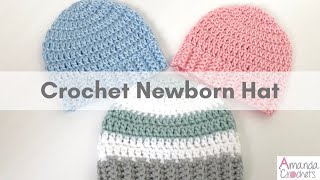 Crochet Newborn Baby Hat  Crochet Baby Hat for Beginners [upl. by Bille]