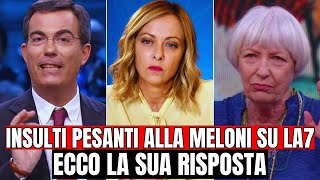 GIORGIA MELONI RISPONDE AGLI INSULTI RICEVUTI IN DIRETTA SU LA7 quotNON MI FERMERANNOquot [upl. by Canale454]