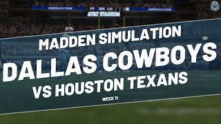 Dallas Cowboys vs Houston Texans  2024 Week 11 Madden Simulation  Blogging The Boys [upl. by Trab847]