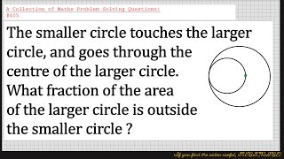 A Collection of Maths Problem Solving Questions405 Circle  Area  Fractions [upl. by Suzi376]