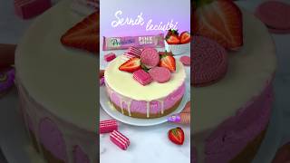 FIT SERNIK NA ZIMNO🍓 sernik fitprzepisy bezpieczenia ciasto truskawki słodycze cheesecake [upl. by Jasmine]