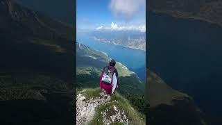 Wingsuit base jump above the lake [upl. by Assed]