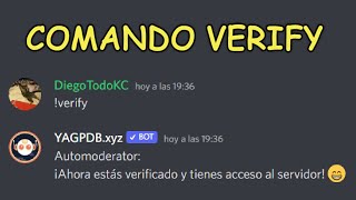 Cómo hacer un COMANDO VERIFY en Discord fácilmente  2022 [upl. by Agnizn174]