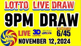 PCSO LOTTO 9PM LIVE DRAW TODAY NOVEMBER 122024 [upl. by Nallek]