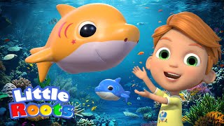 Fun Baby Shark Finger Family Song  Sing Along with Little Roots [upl. by Cuhp232]