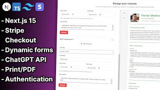 Build An AI Resume Builder SaaS Application Nextjs 15 Stripe Checkout Hook Form TypeScript [upl. by Engelhart]