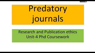 Predatory journals [upl. by Seftton]