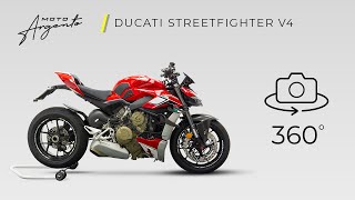 DUCATI STREETFIGHTER V4  Vista a 360 gradi  Moto Argento [upl. by Pincas]