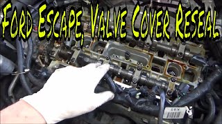 2010 Ford Escape Valve Cover Gasket Replacement [upl. by Nogam]