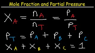 Mole Fraction and Partial Pressure  Chemistry Problems [upl. by Loraine742]