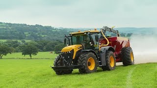 Lime Spreading Chandlers JCB Fastrac 4220 Bredal K105 [upl. by Wahlstrom626]