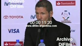 DiFilm  Diego Simeone sobre partido contra Defensor Sporting 2008 [upl. by Kelsi]