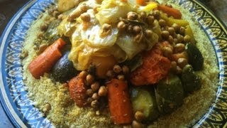 Moroccan Couscous with Vegetables and beef الكسكس المغربي بالخضر [upl. by Arima]