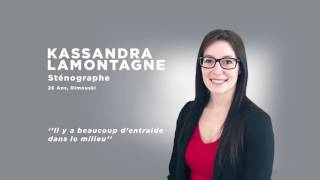 Entrevue avec Kassandra Lamontagne  Sténographe judiciaire [upl. by Rebane618]