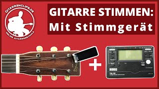 Gitarre richtig stimmen mit einem Stimmgerät für Anfänger  Korg TM 50  gitarrenclipsde [upl. by Analahs685]